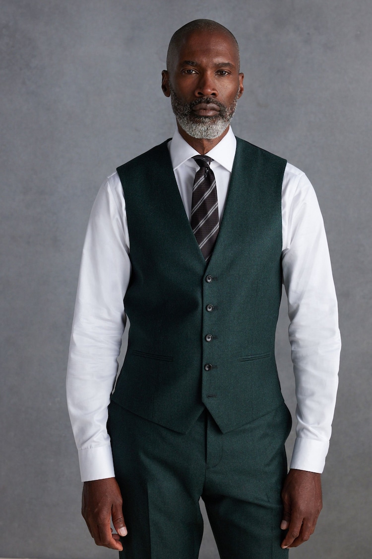 Green Signature Zignone Flannel Suit Waistcoat - Image 1 of 9