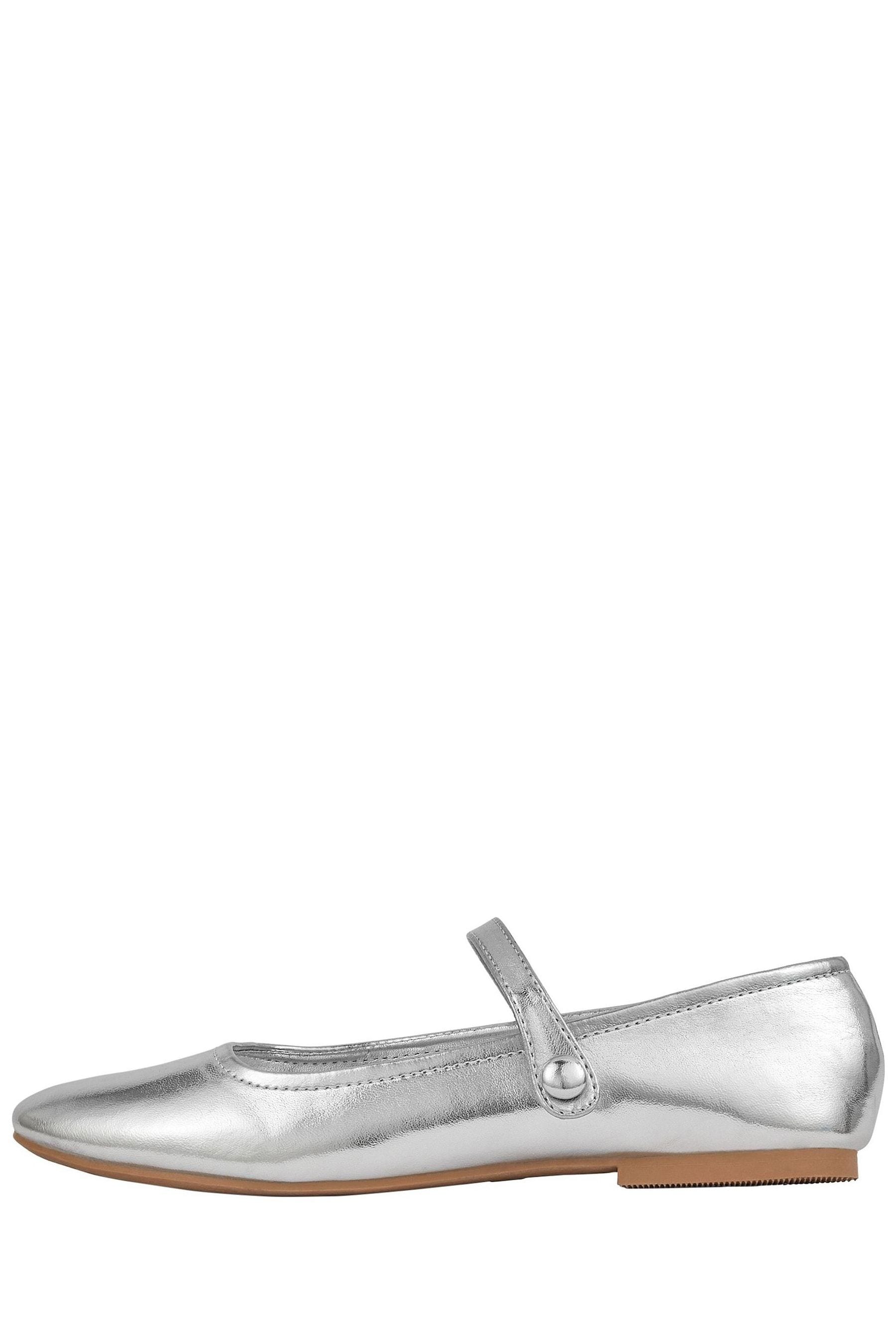 Buy Friends Like These Silver Round Toe Mary Jane Ballet Pump from Next Luxembourg