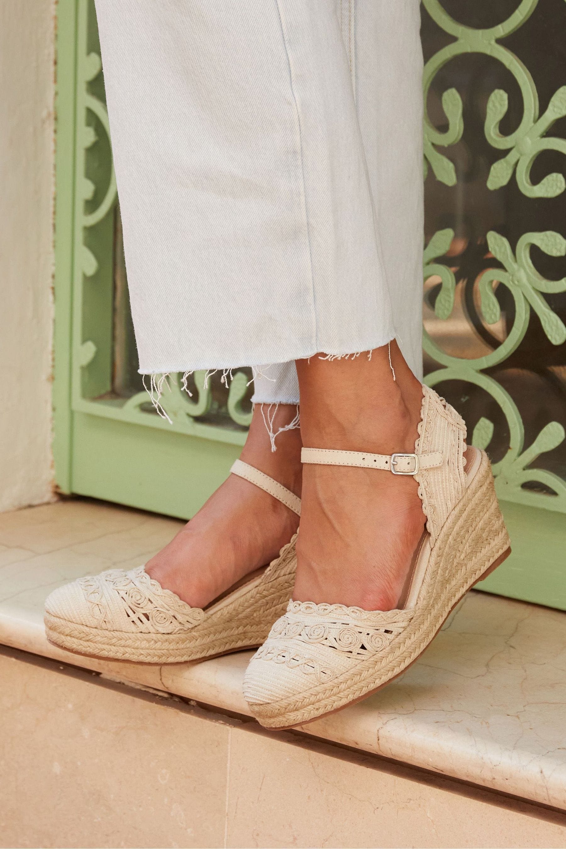 Nude closed toe wedge sale