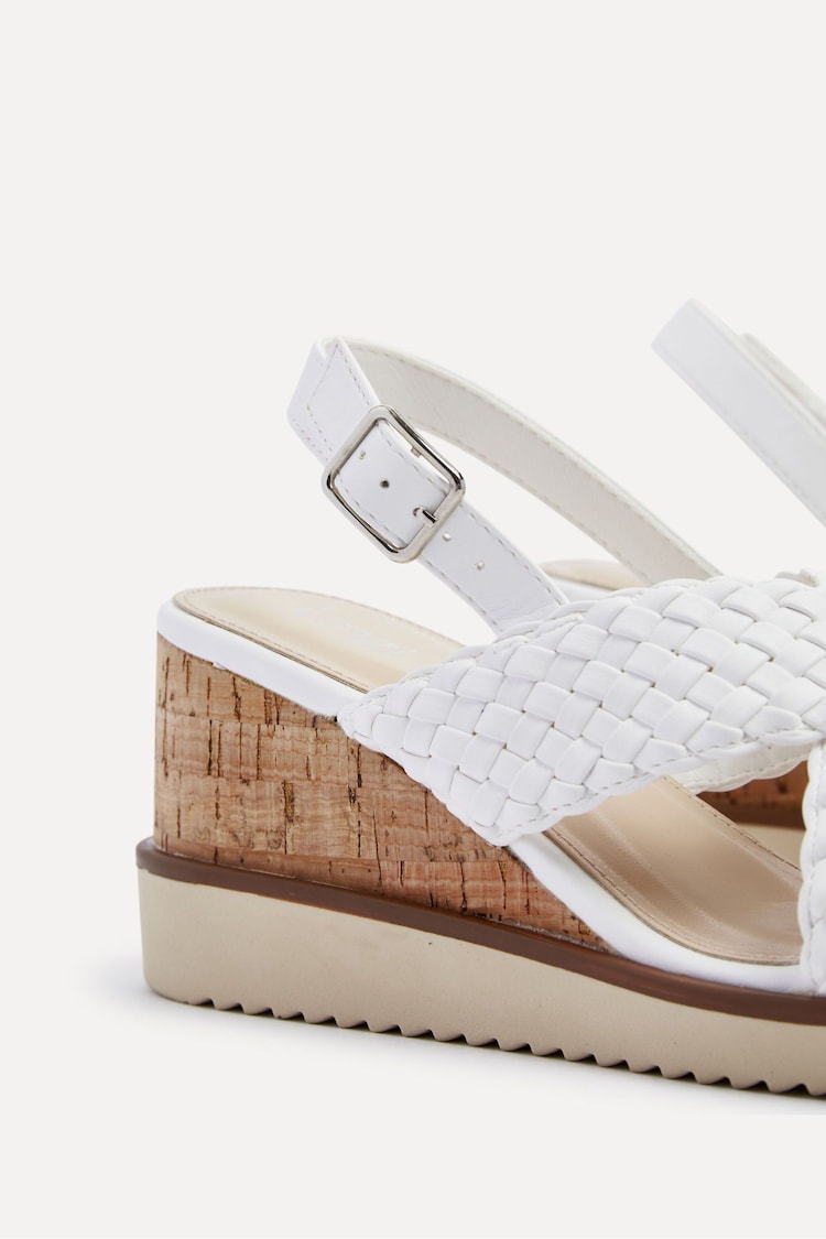 Linzi White Delta Slingback Wedges With Cross-Over Front Strap - Image 5 of 5