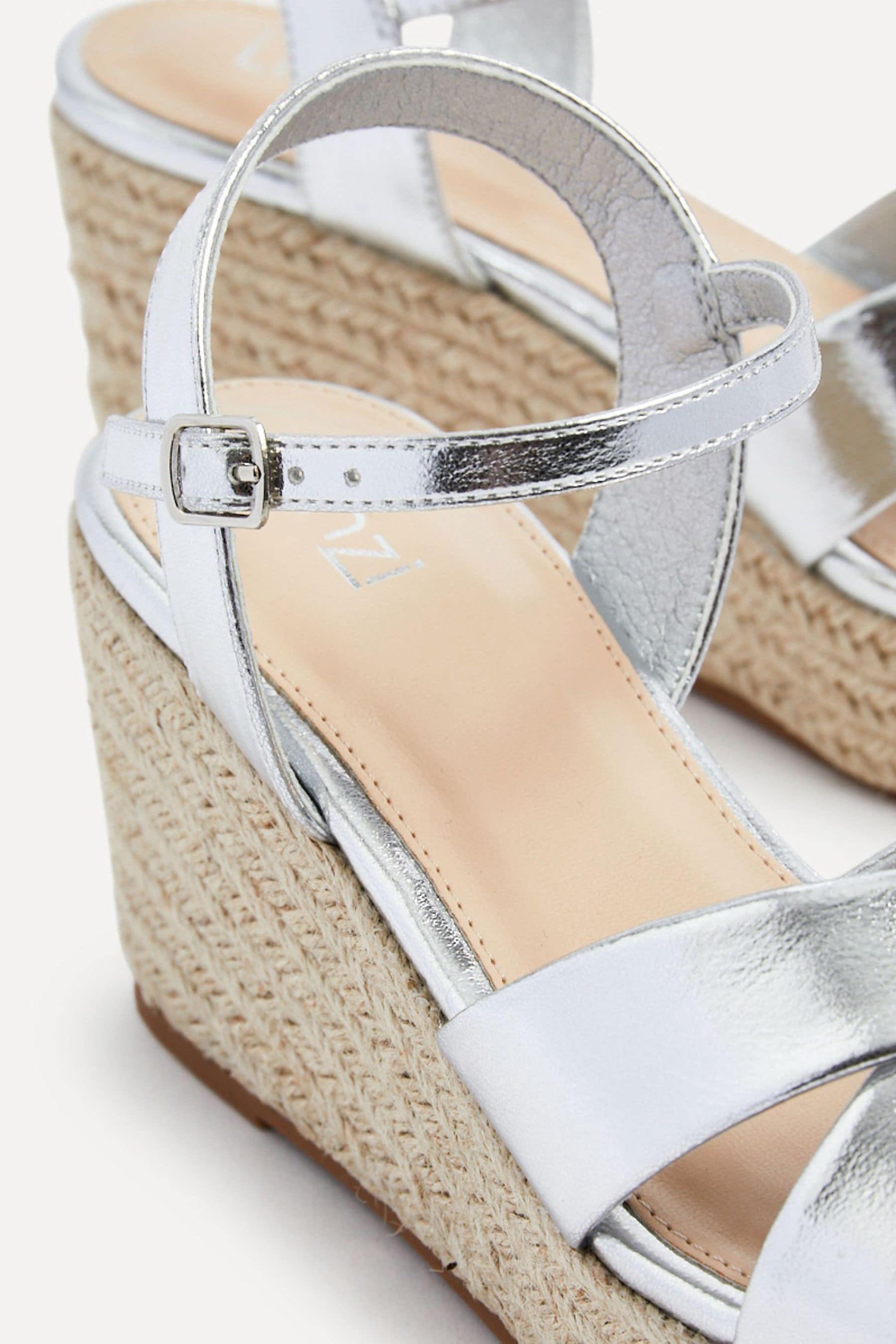 Buy Linzi Silver Vision Crossover Rope Detail Wedges from the Next UK online shop