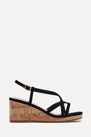 Linzi Black Safiya Strappy Wedge Sandals With Wrap Around Ankle Strap - Image 2 of 5
