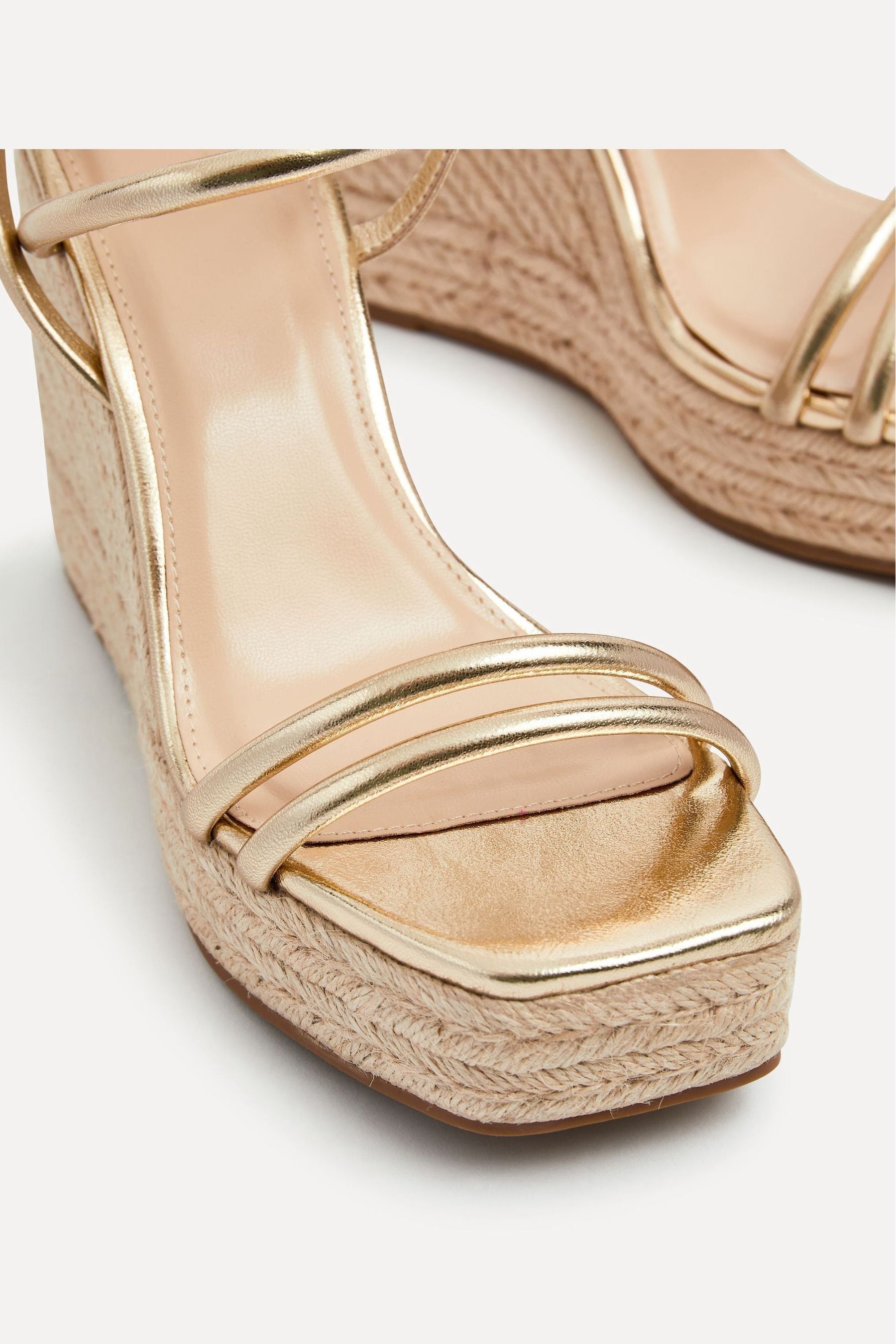 Buy Linzi Gold Malibu Double Strap Rope Detail Wedges from Next Canada