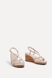 Linzi Nude Safiya Strappy Wedge Sandals With Wrap Around Ankle Strap - Image 3 of 5