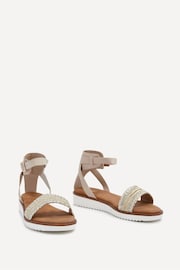 Linzi Nude Jaycee Flat Sandals With Embellished Front Strap - Image 3 of 5