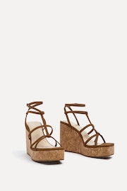 Linzi Brown Barbados Strappy Style Cork Wedges - Image 3 of 5