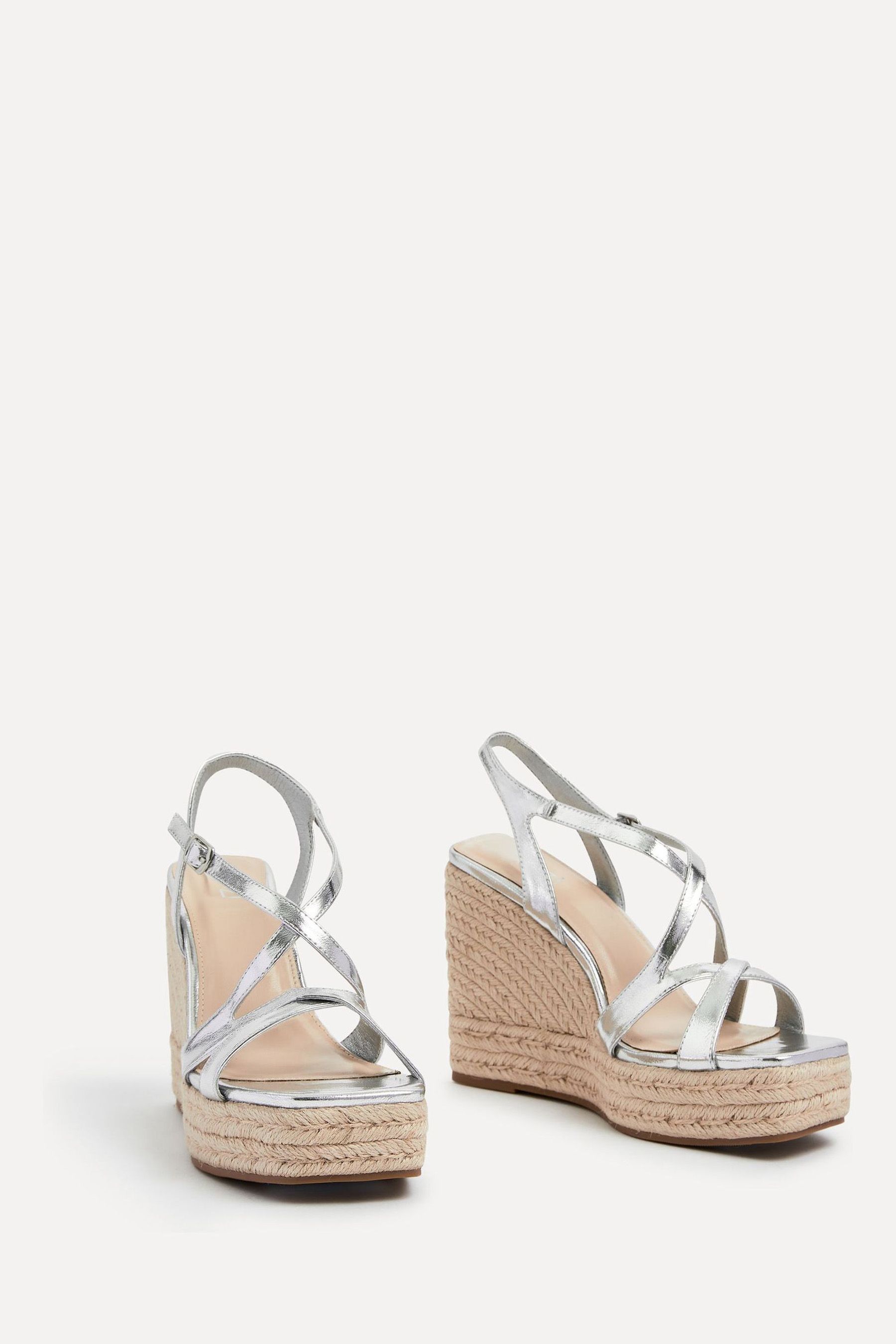 Silver strappy wedges store
