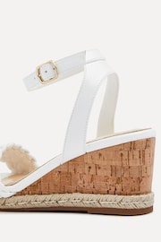 Linzi White Regan Faux Fur Leather Plaited Cork Sandals - Image 5 of 5