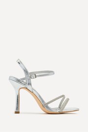 Linzi Silver Mesmerized Diamanté Embellished Strappy Heels - Image 2 of 5