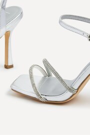 Linzi Silver Mesmerized Diamanté Embellished Strappy Heels - Image 5 of 5