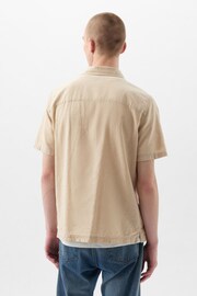 Gap Neutral Linen Cotton Short Sleeve Shirt - Image 2 of 4
