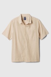Gap Neutral Linen Cotton Short Sleeve Shirt - Image 4 of 4