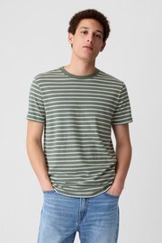 Gap Green Cotton Everyday Soft Stripe T-Shirt - Image 1 of 3