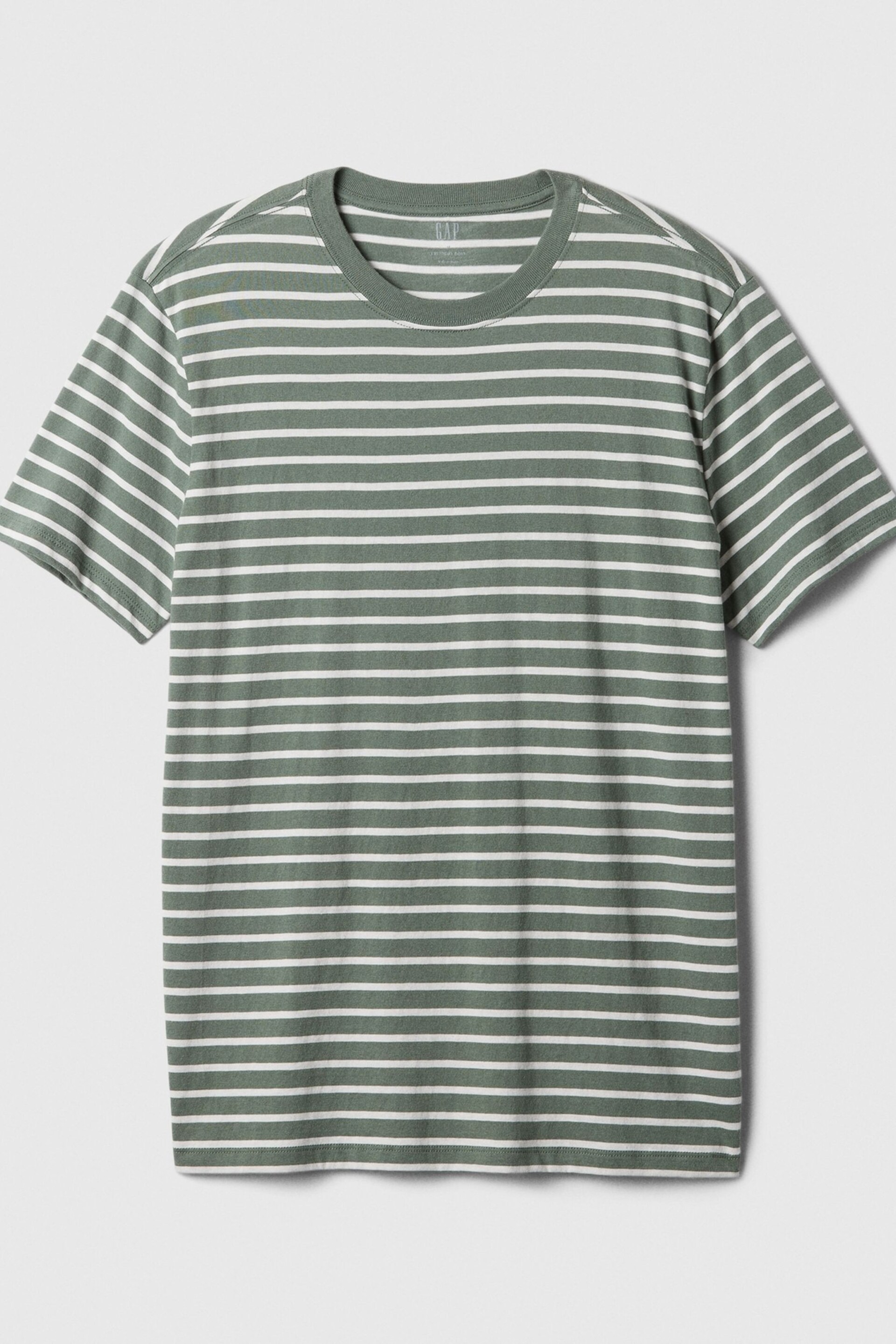 Gap Green Cotton Everyday Soft Stripe T-Shirt - Image 3 of 3