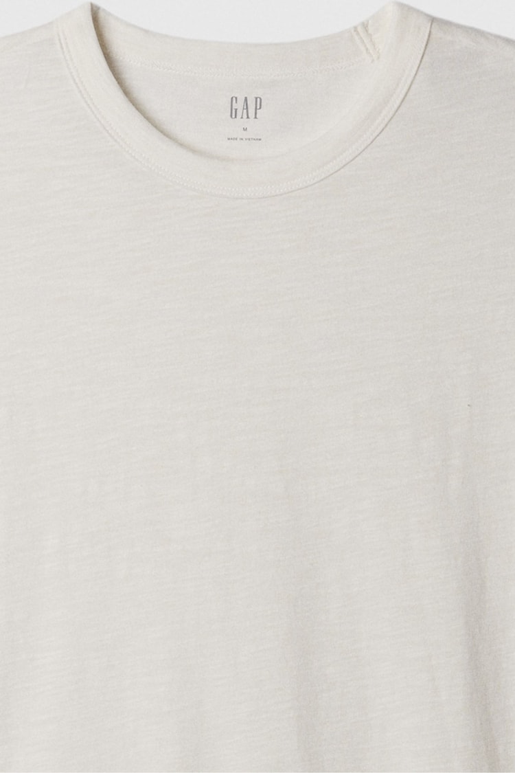 Gap White Cotton Short Sleeve Curved Hem T-Shirt - Image 4 of 4