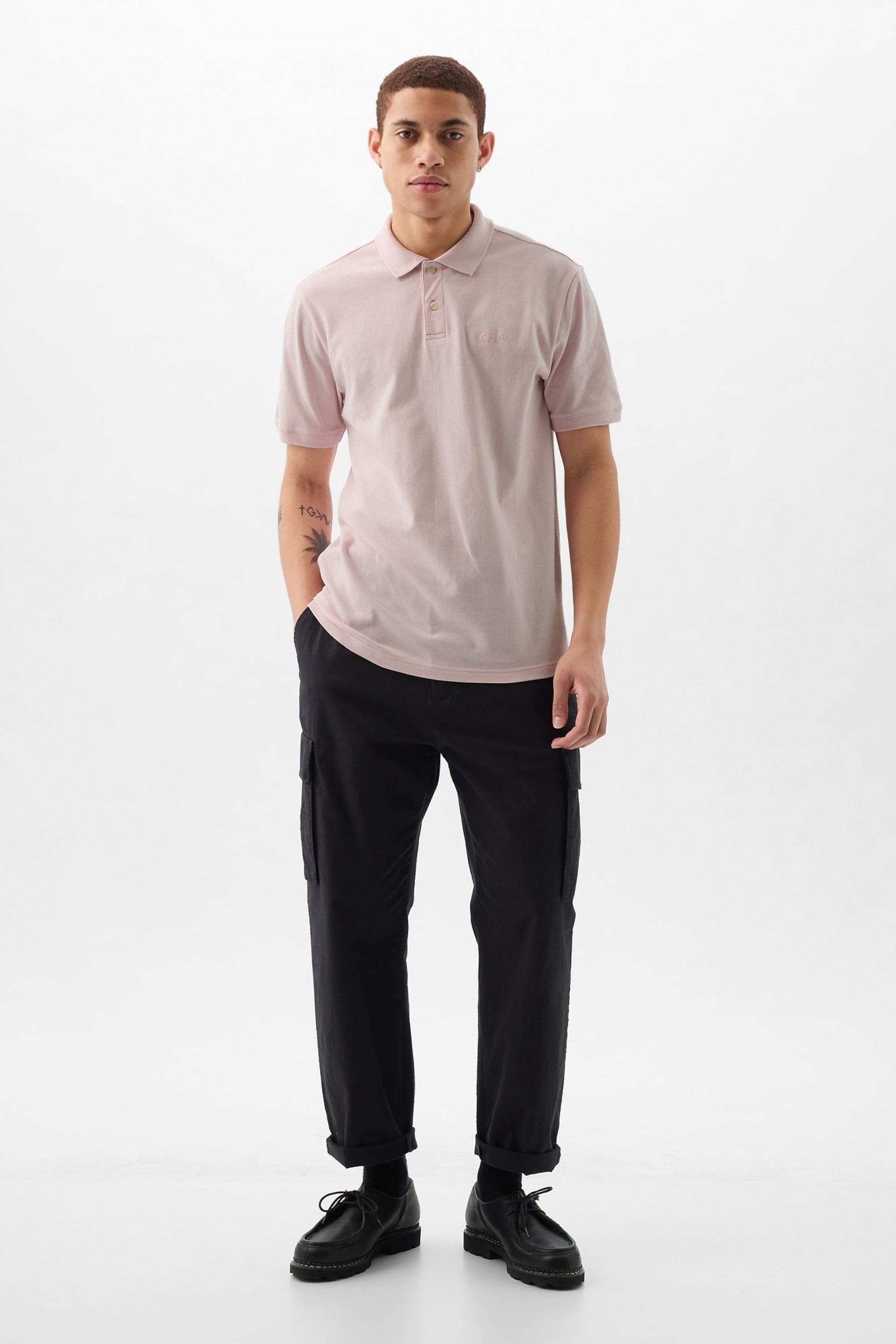 Gap Pink Logo Pique Short Sleeve Polo Shirt - Image 3 of 3