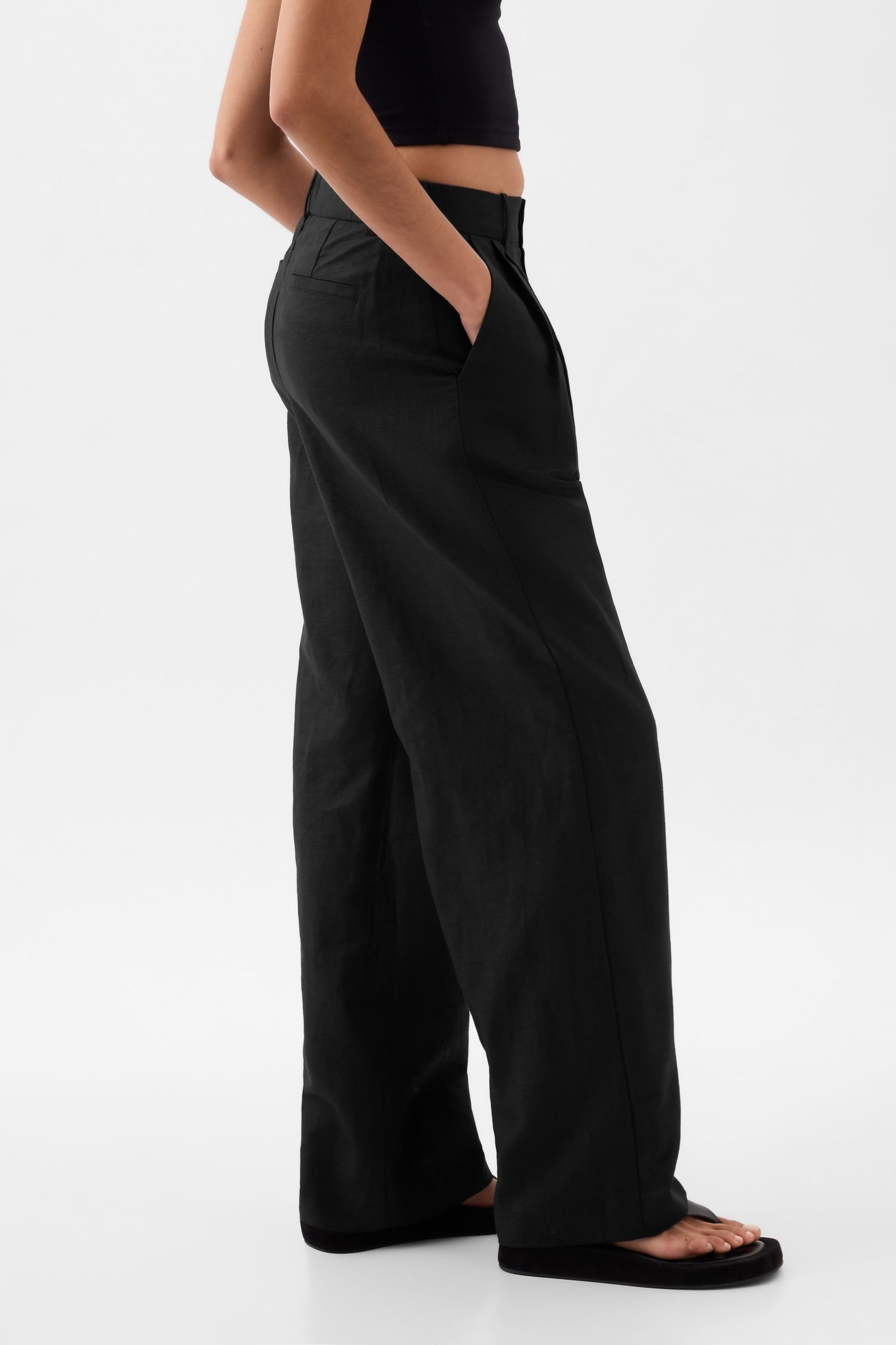 Women's black cotton trousers uk top