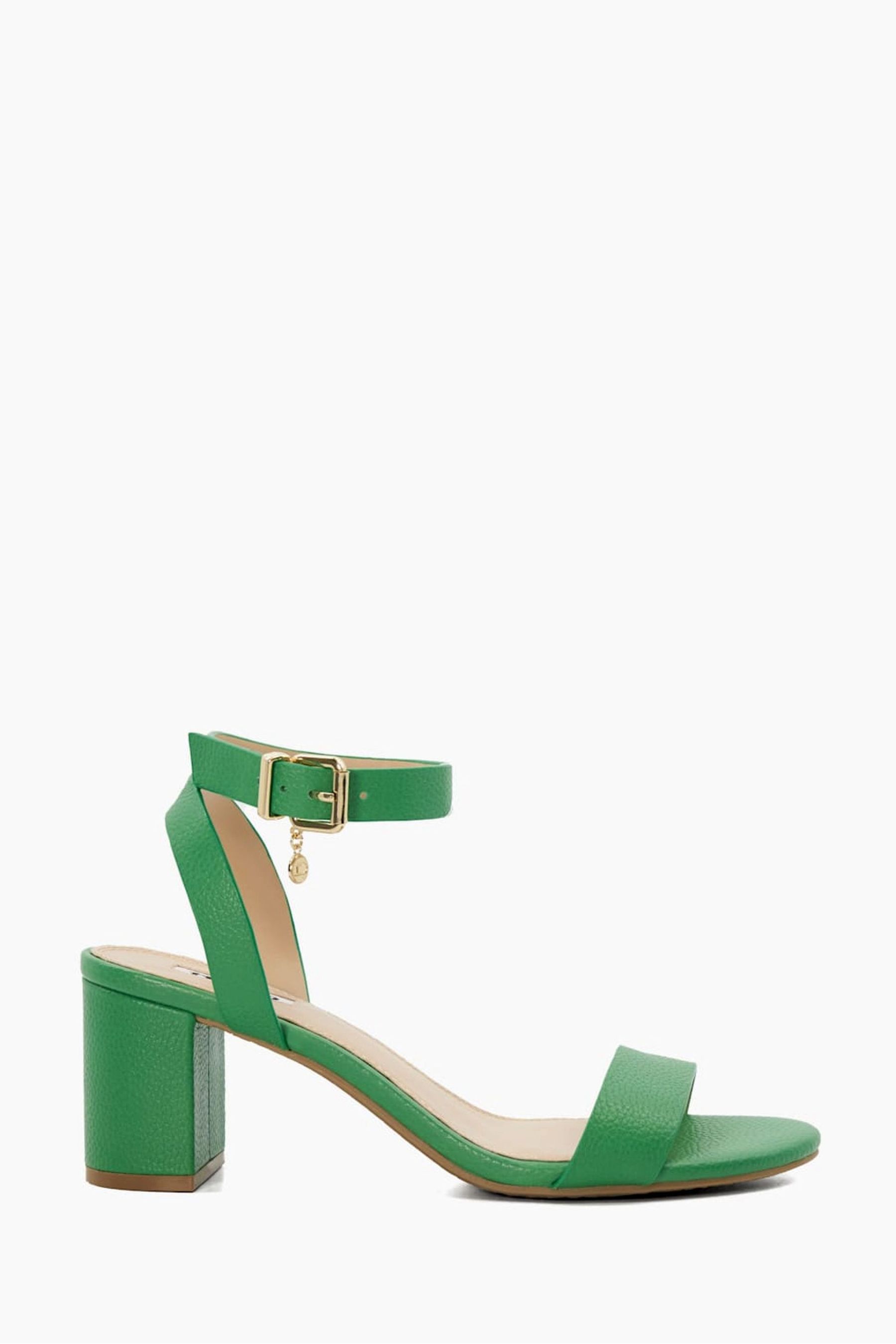 Buy Dune London Green Chrome Memee Mid Block Heel Sandals from Next Luxembourg