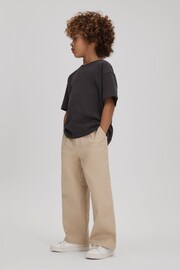Reiss Stone Colter Junior Elasticated Waist Cotton Blend Trousers - Image 3 of 4