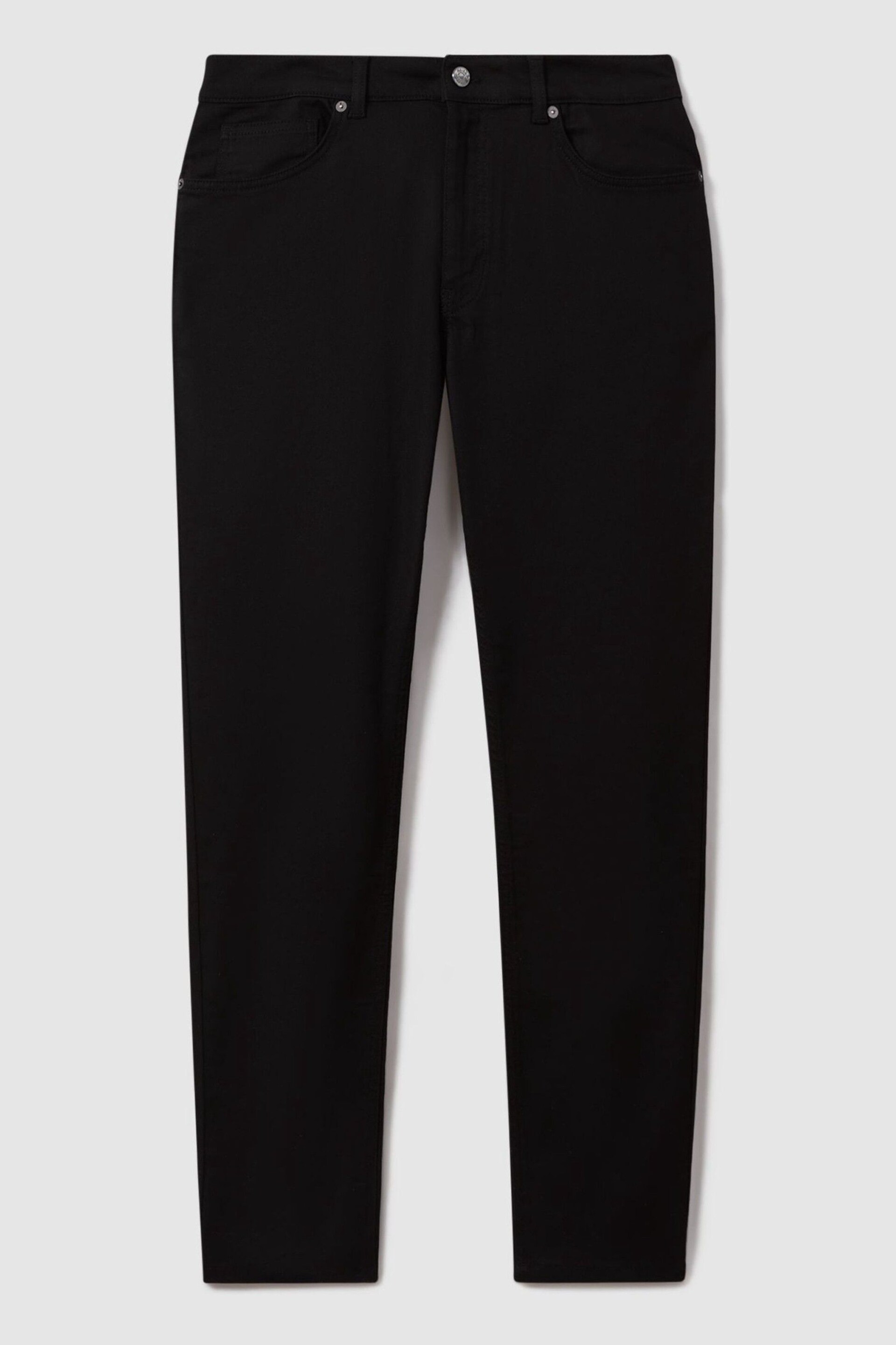 Reiss Black Rufus Tapered Slim Fit Jersey Jeans - Image 2 of 6