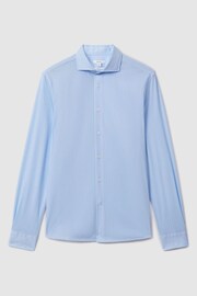 Reiss Soft Blue/White Fletcher Striped Cotton Blend Shirt - Image 2 of 6