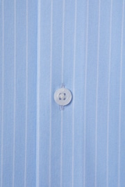 Reiss Soft Blue/White Fletcher Striped Cotton Blend Shirt - Image 6 of 6