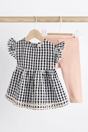 Black/White Gingham Baby Dress and Leggings Set - Image 1 of 11