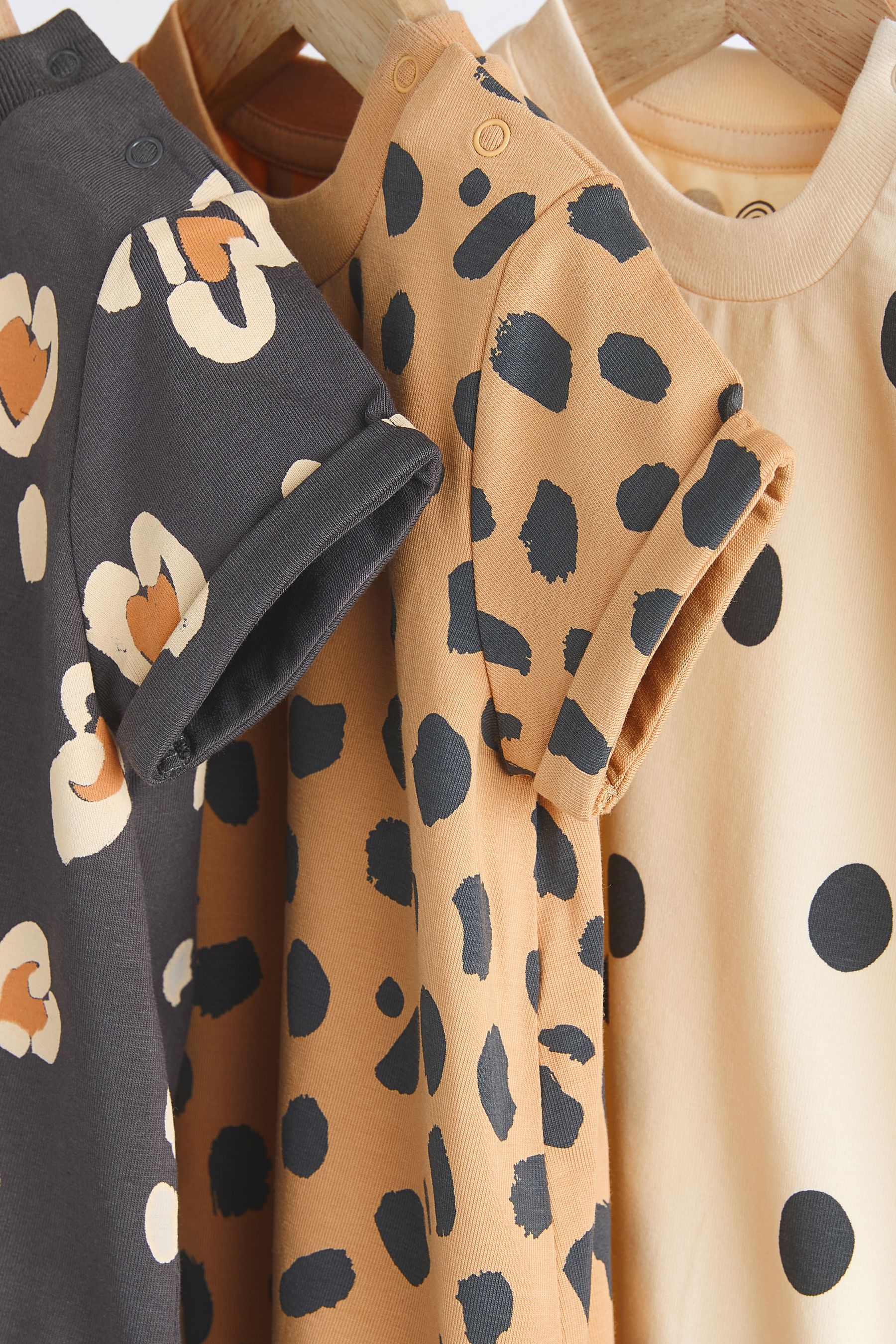 Buy Black Cream Animal Print Baby T Shirt Rompers 3 Pack from Next Australia
