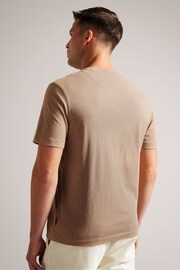Ted Baker Brown Tywinn Regular Plain T-Shirt - Image 2 of 6