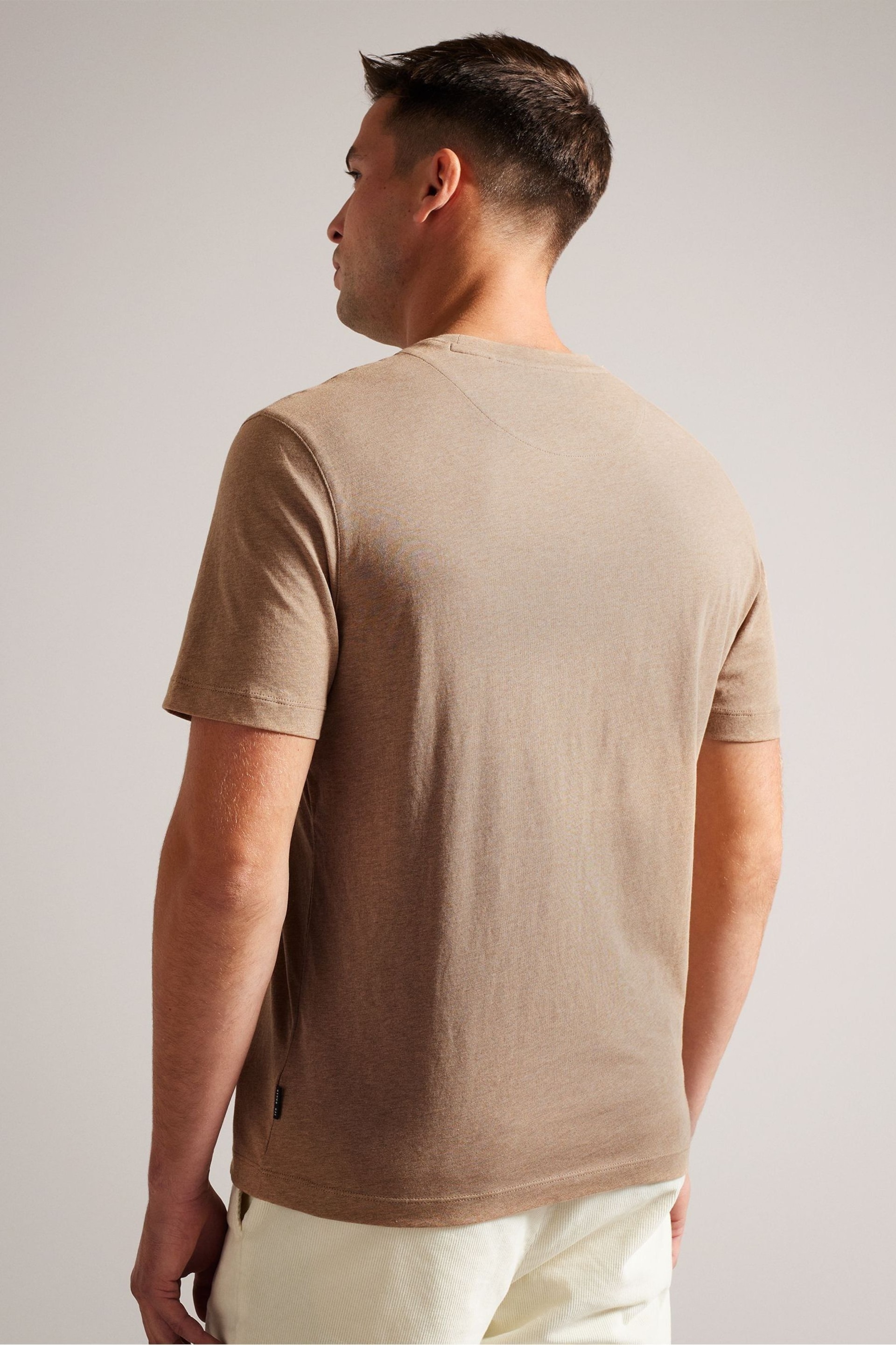 Ted Baker Brown Tywinn Regular Plain T-Shirt - Image 2 of 6