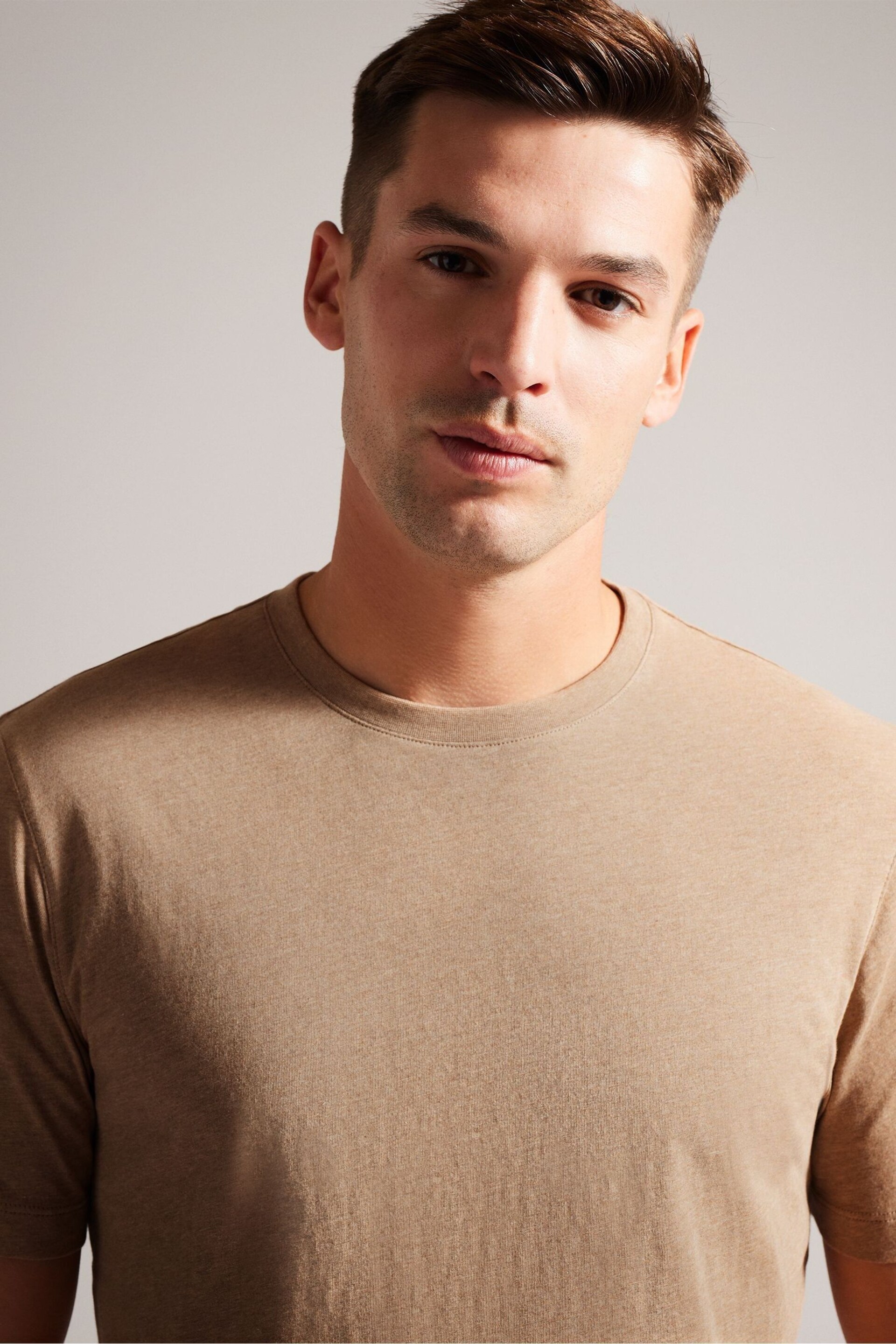 Ted Baker Brown Tywinn Regular Plain T-Shirt - Image 4 of 6