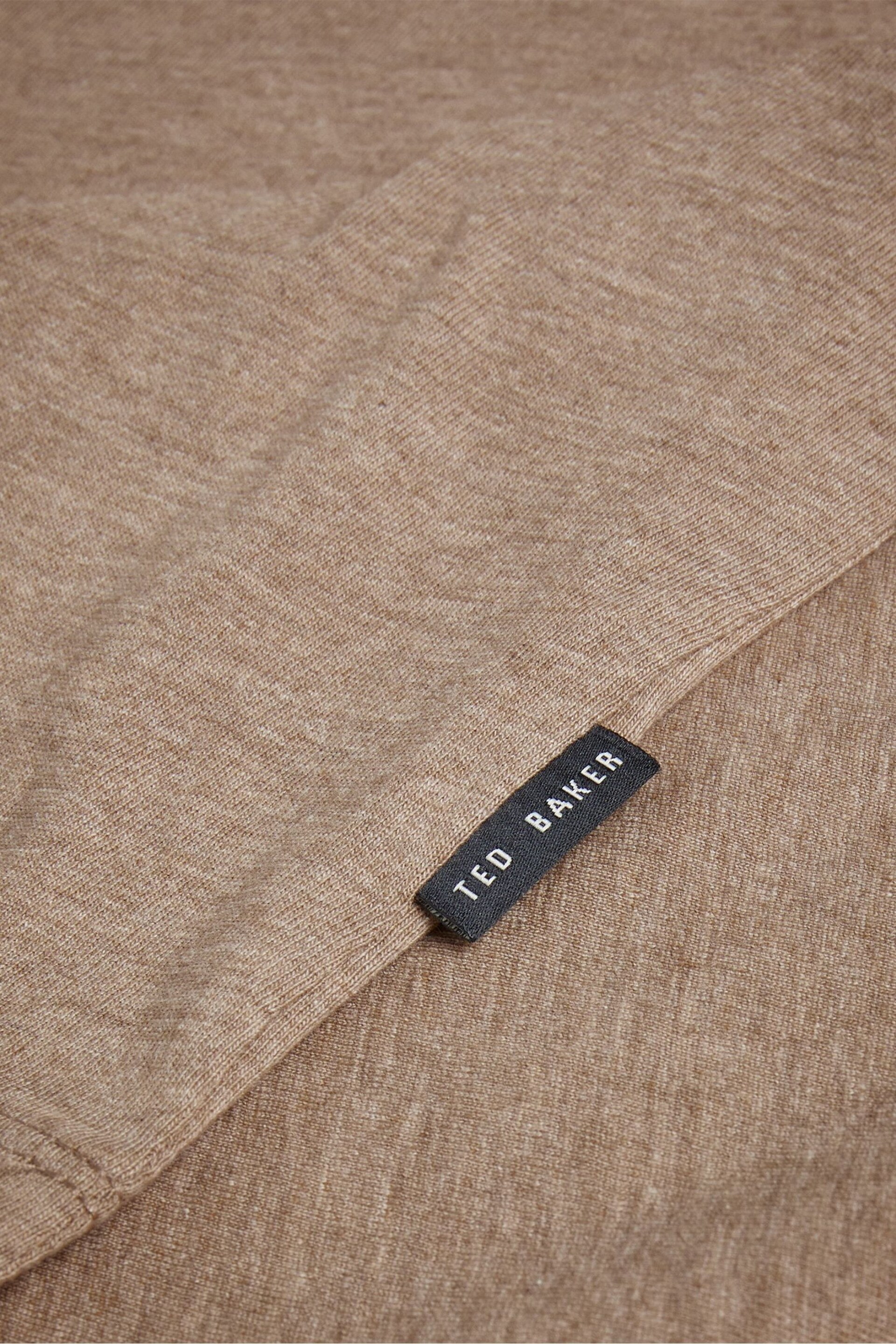 Ted Baker Brown Tywinn Regular Plain T-Shirt - Image 6 of 6