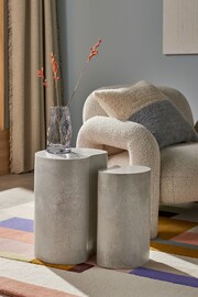 MADE.COM Set of 2 Grey Terrazzo Concrete Marnie Nest of Tables - Image 1 of 4