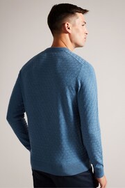 Ted Baker Dark Blue Loung Long Sleeve T Stitch Crew Neck T-Shirt - Image 3 of 7