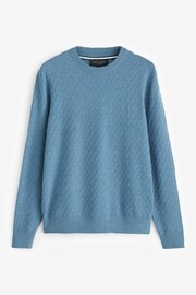 Ted Baker Dark Blue Loung Long Sleeve T Stitch Crew Neck T-Shirt - Image 5 of 7