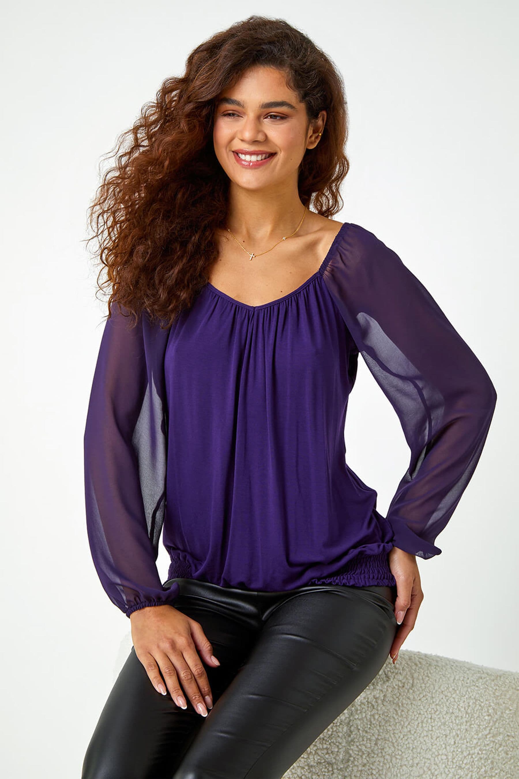 Lilac chiffon top outlet