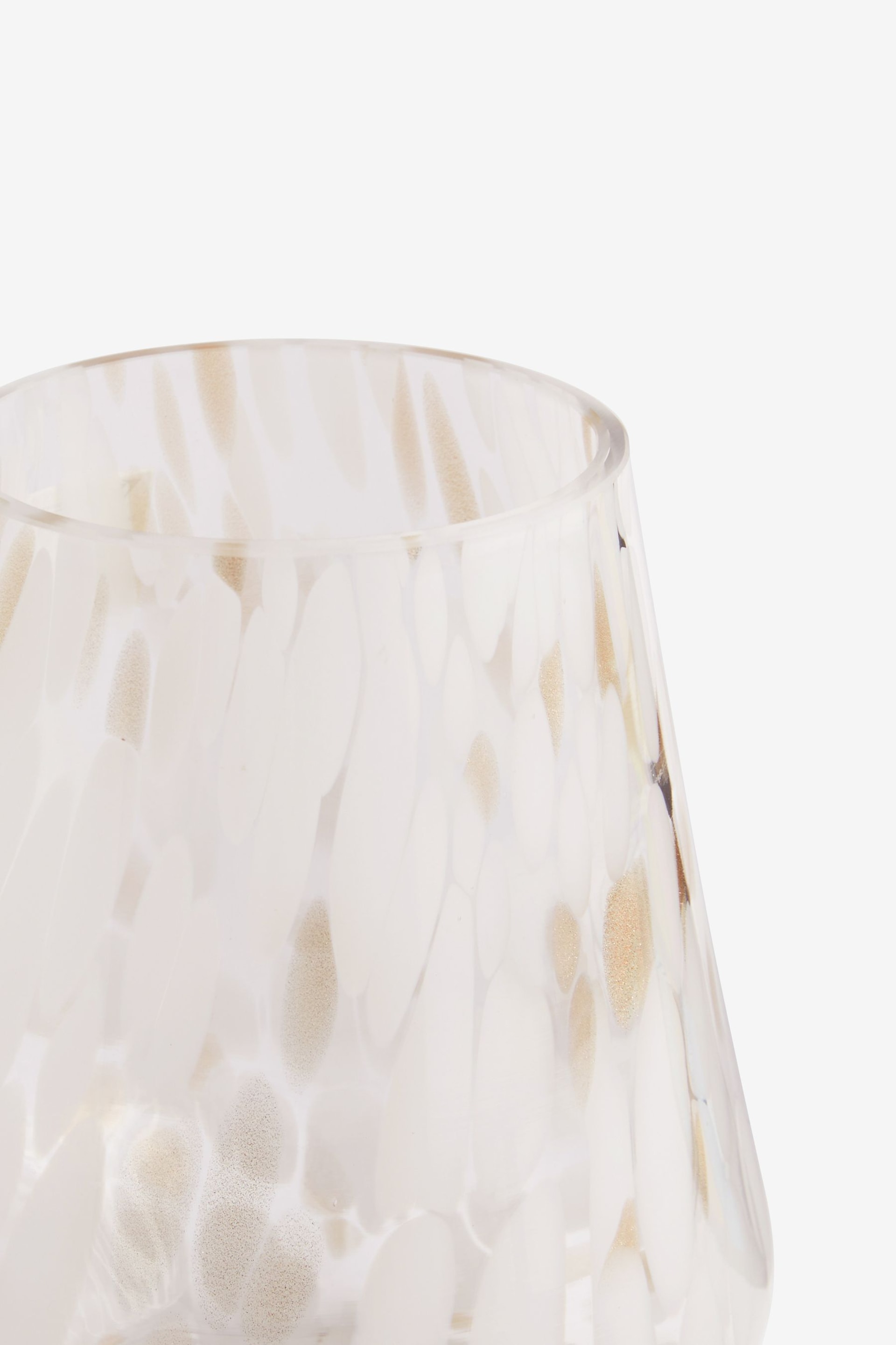 White Confetti Glass Hurricane - Image 5 of 6