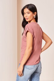 Lipsy Pink Scatter Round Neck Embellished T-Shirt - Image 2 of 3