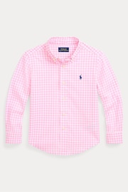 Polo Ralph Lauren Boys Pink Striped Cotton Poplin Shirt - Image 1 of 4