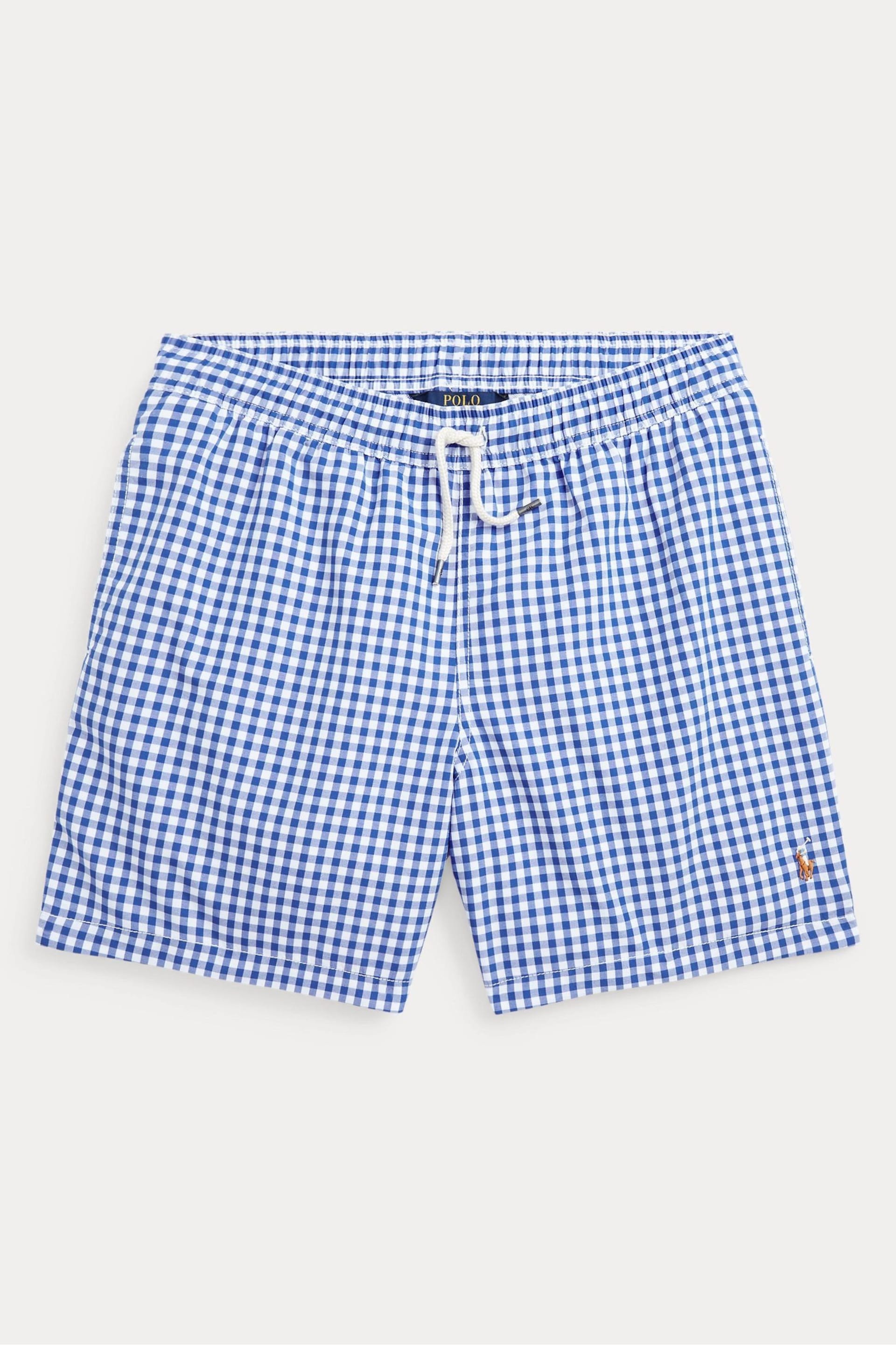 Polo Ralph Lauren Boys Gingham Traveller Black Swim Shorts - Image 1 of 2