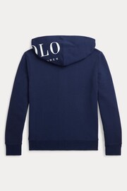 Polo Ralph Lauren Boys Navy Logo Spa Terry Full Zip Hoodie - Image 2 of 2