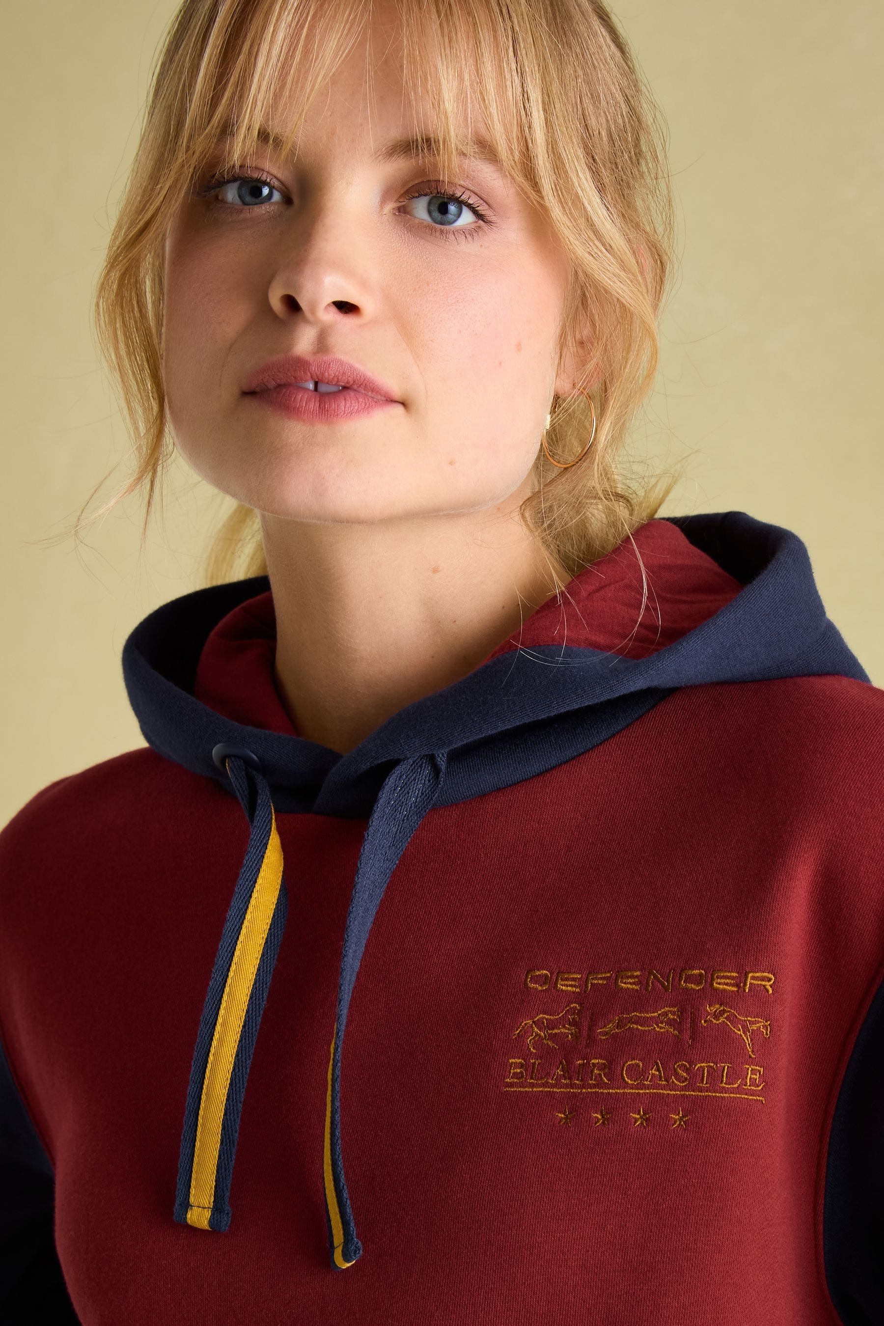 Buy Joules Official Blair Navy Burgundy Unisex Colourblock Hoodie from Next Luxembourg