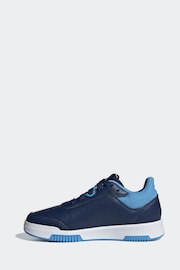 adidas Blue/White Tensaur Sport Training Lace Shoes - Image 6 of 9