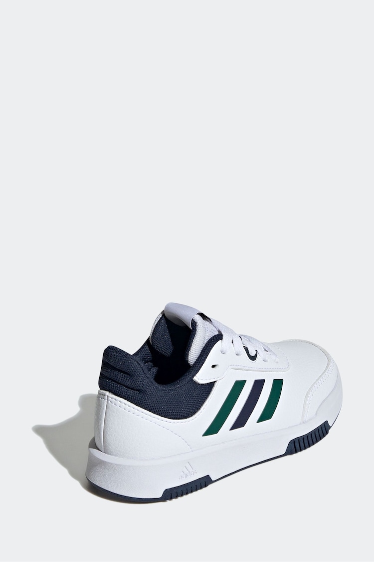 adidas White/Green/Blue Tensaur Sport Training Lace Shoes - Image 2 of 9