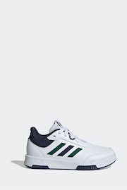 adidas White/Green/Blue Tensaur Sport Training Lace Shoes - Image 3 of 9