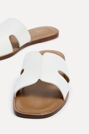 Linzi White Petra Flat Sliders With Open Loop Detailing - Image 4 of 5