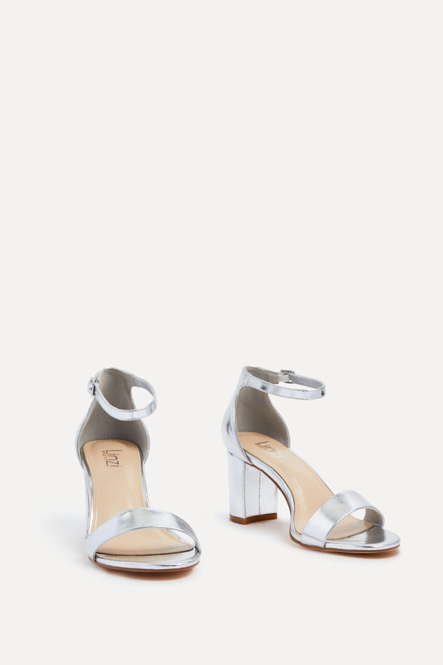 Silver high heels wide fit on sale