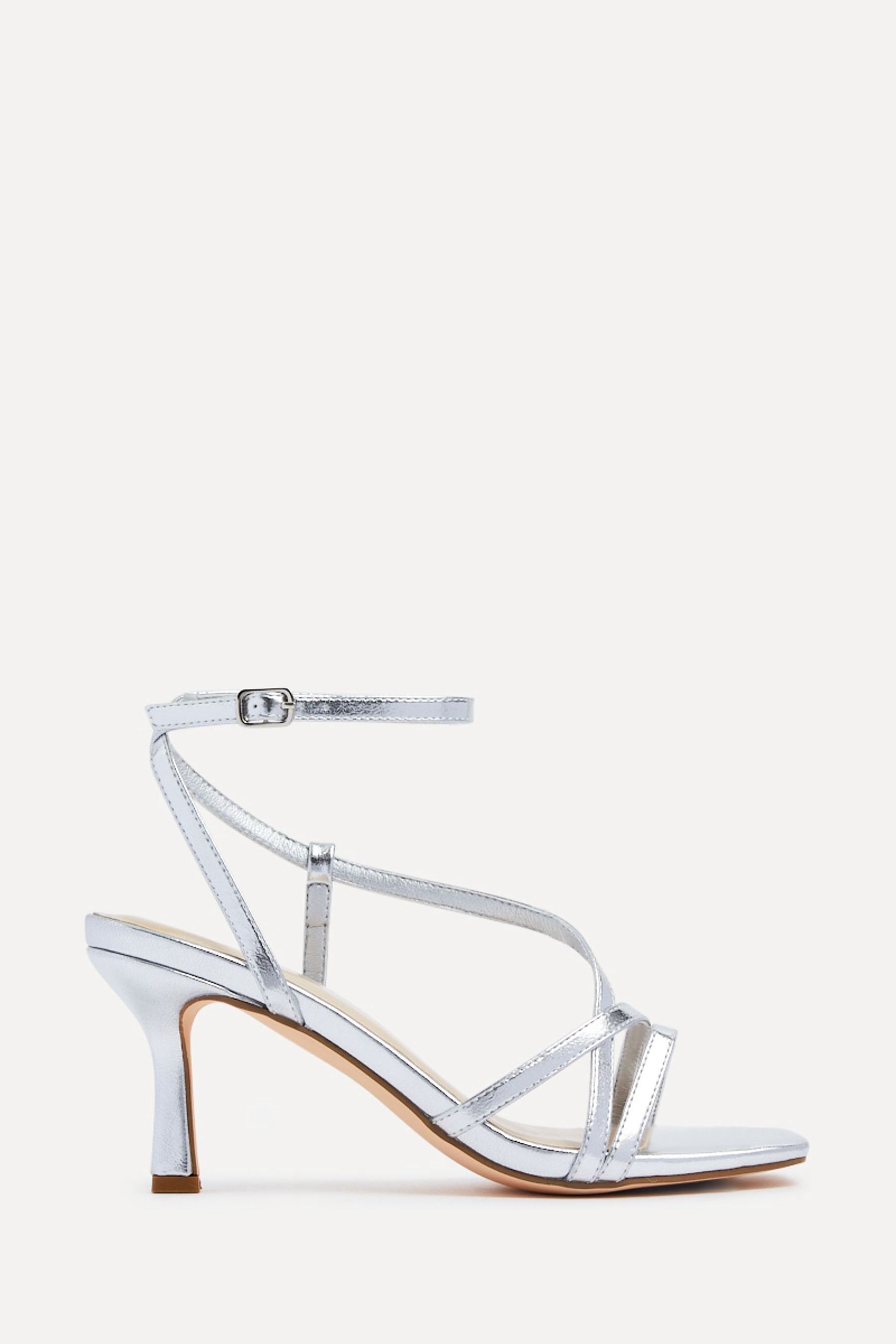 Buy Linzi Silver Cassie Wide Fit Mid Heel Strappy Sandals With Ankle Strap from Next France