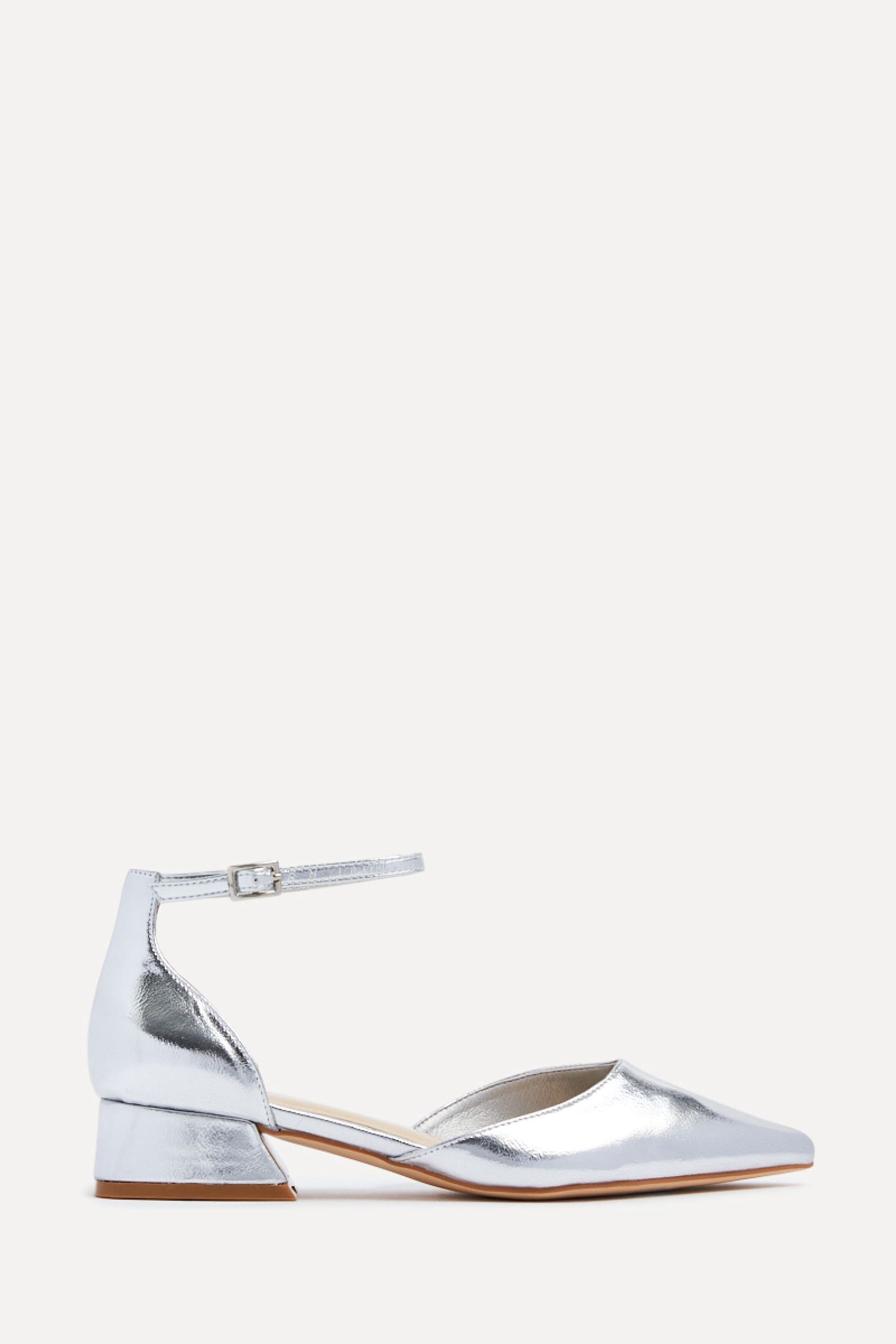 Buy Linzi Silver Dolly Wide Fit Low Block Court Heels from Next Luxembourg