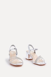 Linzi Silver Wide Fit Mariah Embellished Heeled Sandals - Image 3 of 5